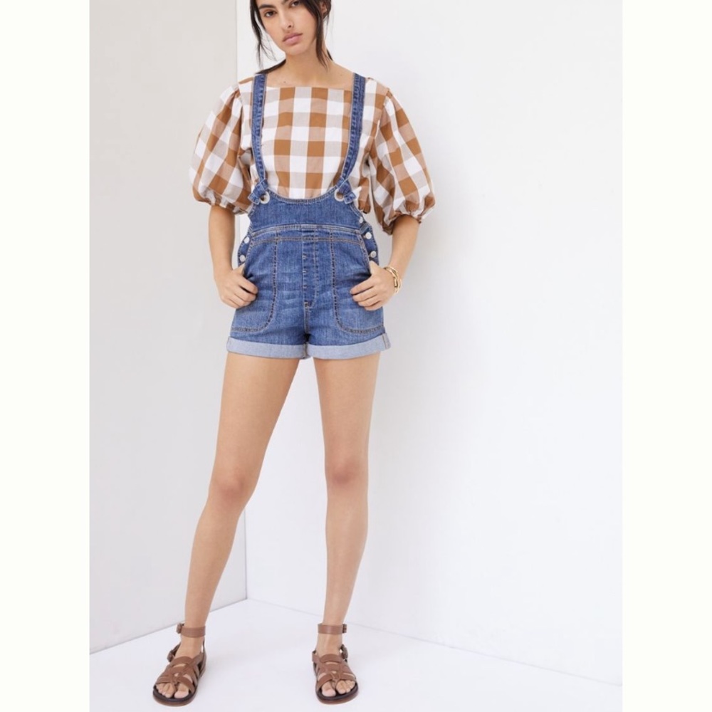 NWT Anthropologie Plicro Slouchy Overall Shorts